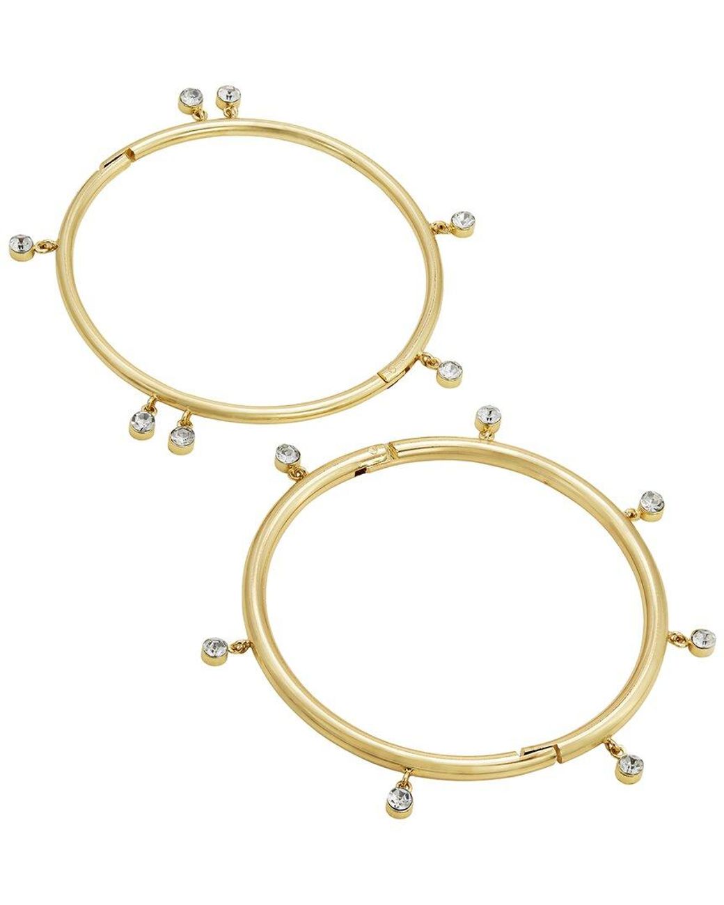 Savvy Cie Metallic Plated Cz Bangle Bracelet