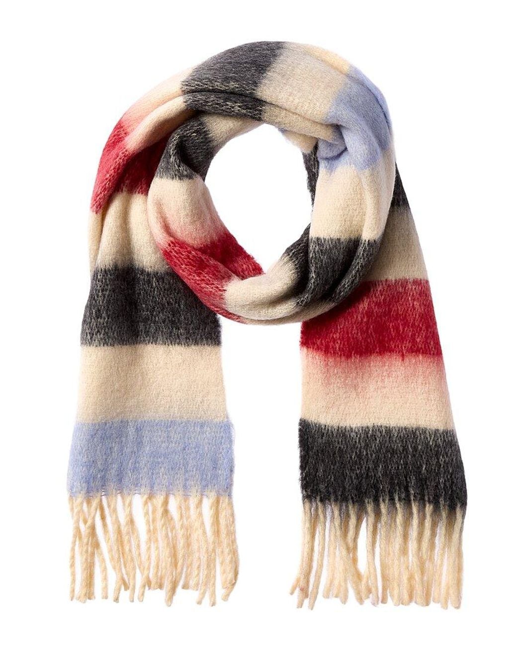 La Fiorentina Red Plush Fringe Scarf