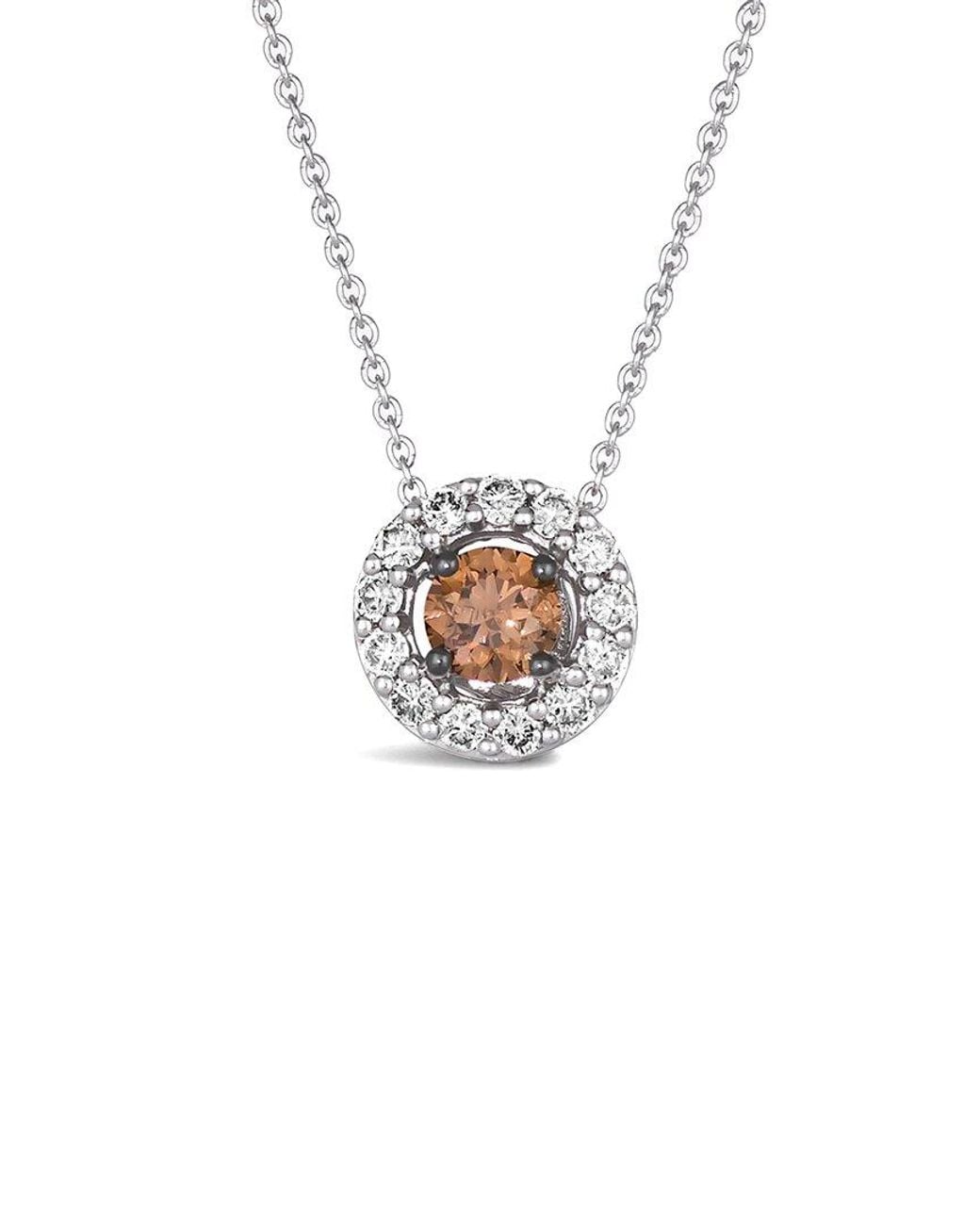 Le Vian White Le Vian Chocolate Solitaire 14K 0.52 Ct. Tw. Diamond Pendant Necklace