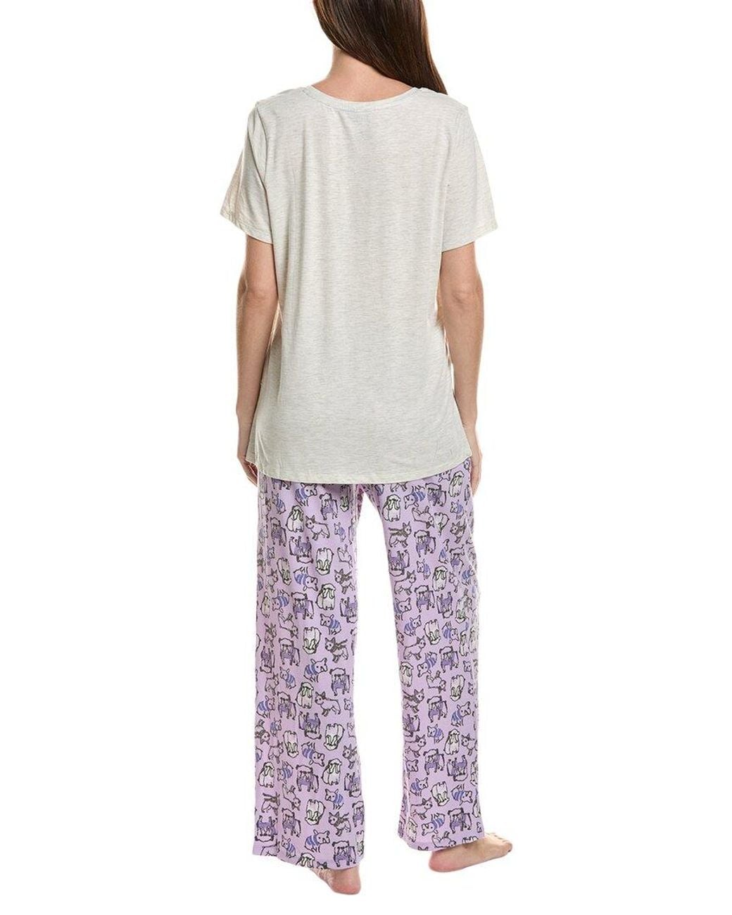 Hue Purple 2Pc Embellished Pajama Set