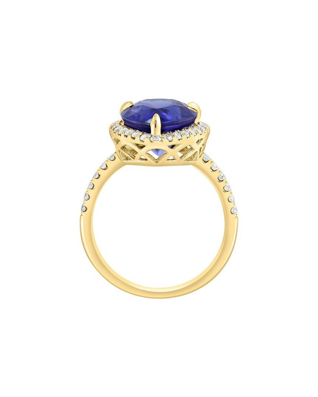Effy Fine Jewelry Blue 14K.70 Ct. Tw. Lab-Grown Diamond & Lab-Grown Sapphire Ring