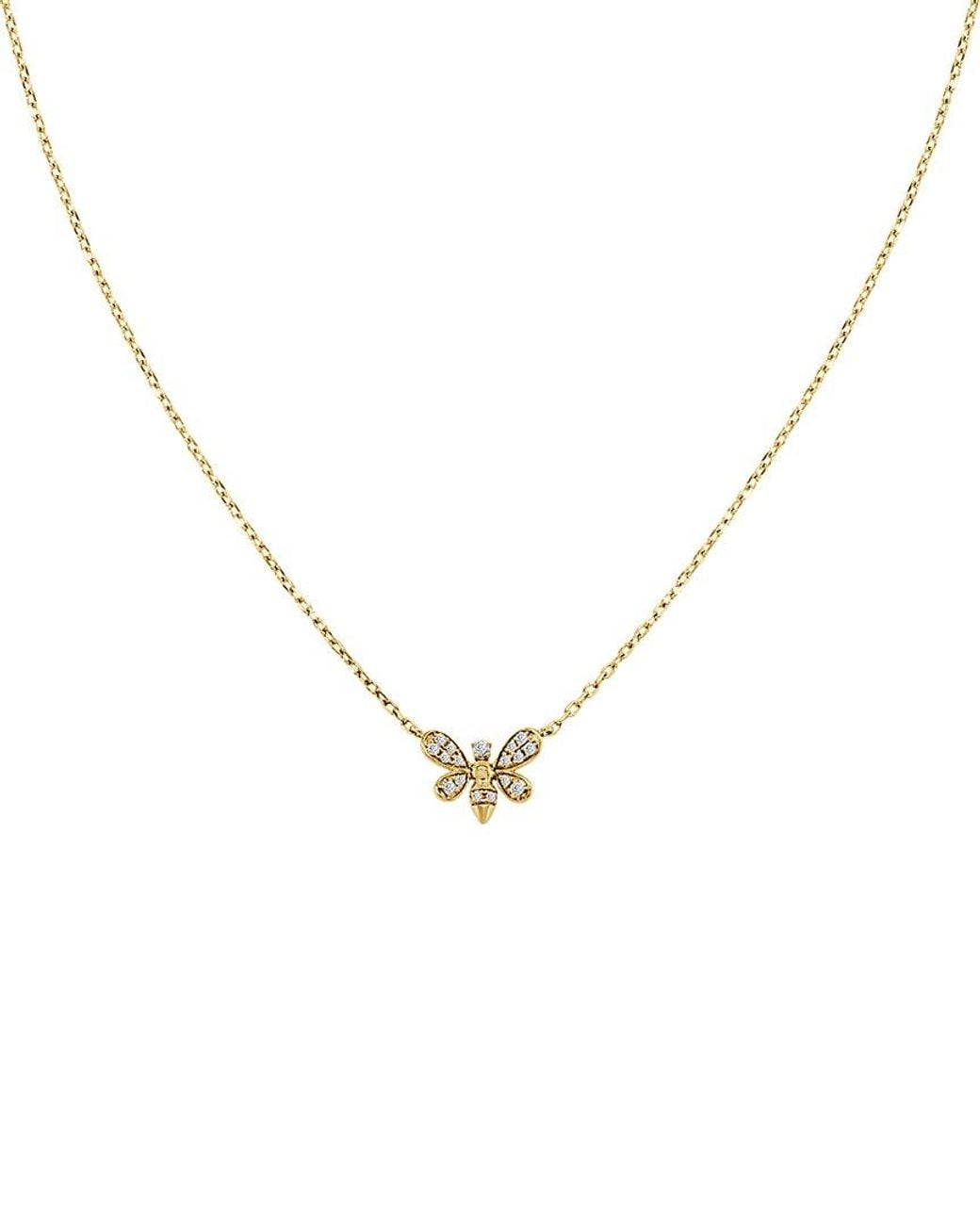 Sabrina Designs Metallic 14K 0.08 Ct. Tw. Diamond Butterfly Necklace