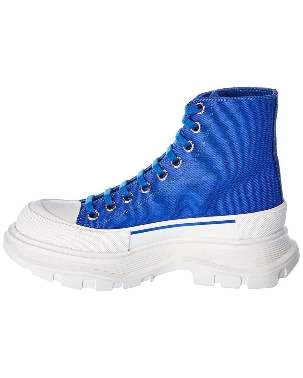 Alexander McQueen Blue Tread Slick Canvas Boot