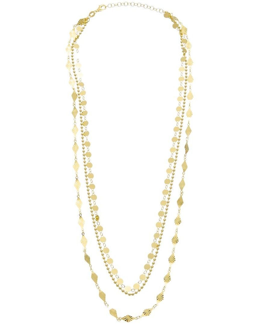 Italian Gold Over Silver Metallic 18K Plated Multi Strand Necklace