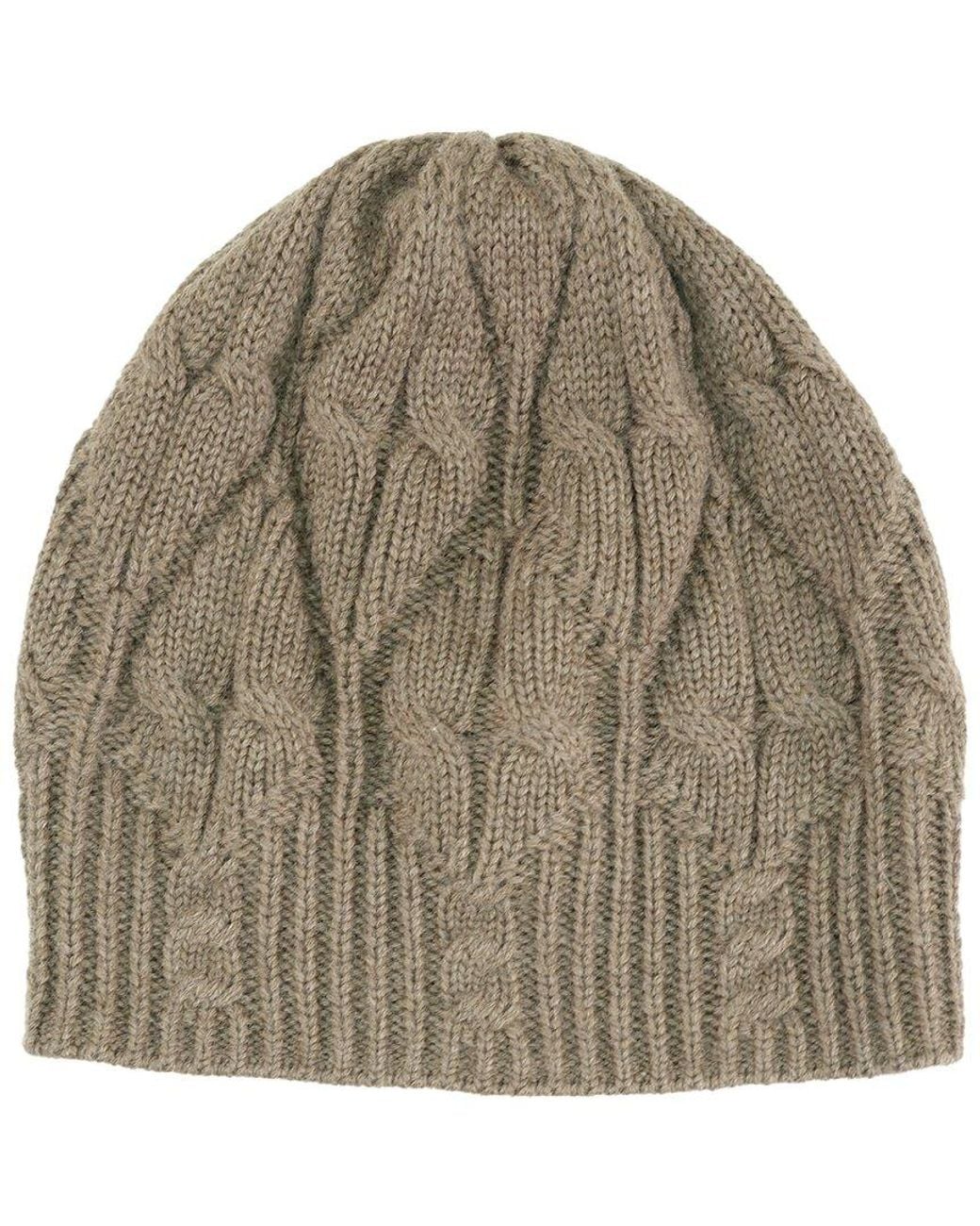 Portolano Brown Merino Wool Chunky Beanie for men