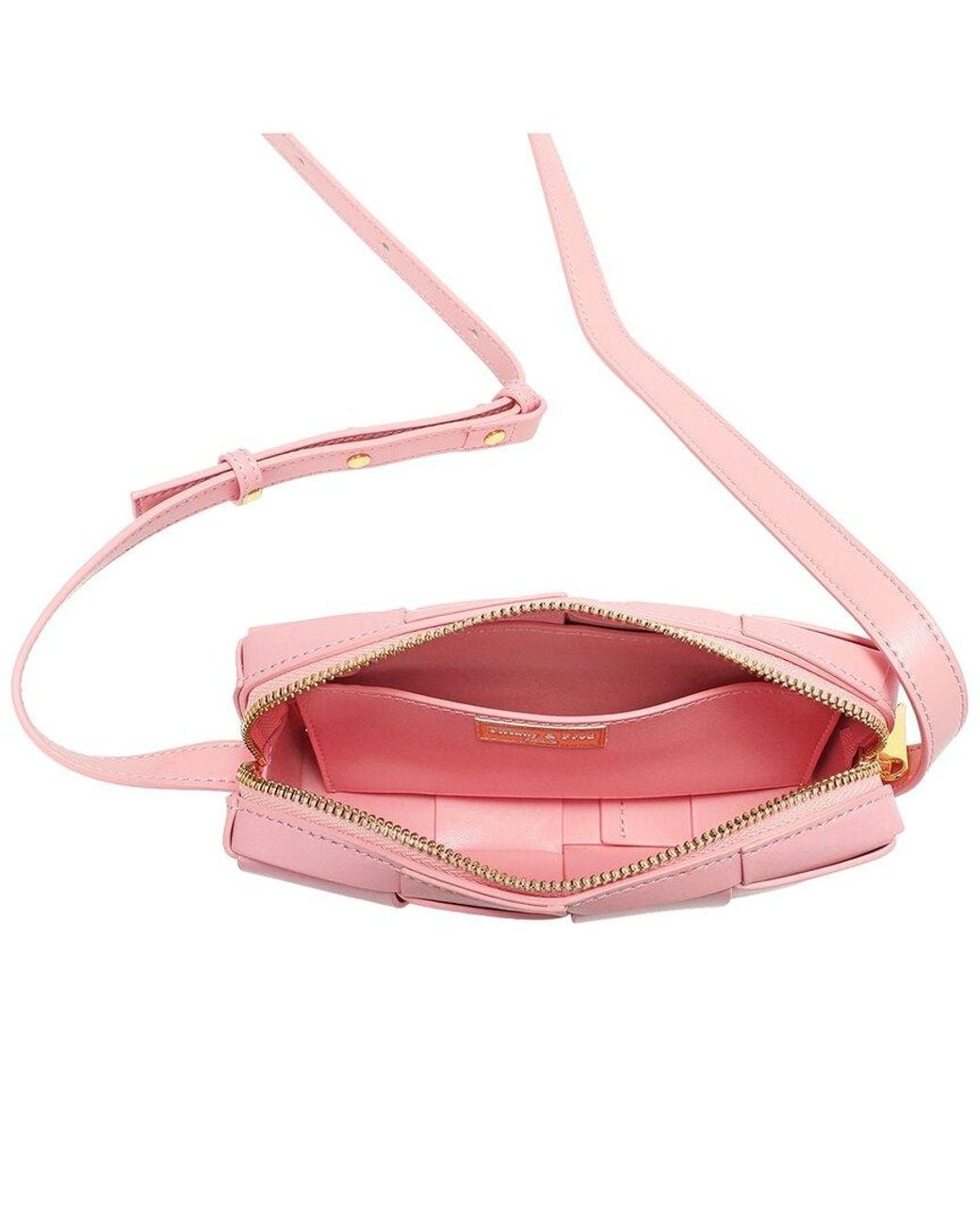 Tiffany & Fred Paris Pink Tiffany And Fred Paris Woven Leather Mini Crossbody Bag