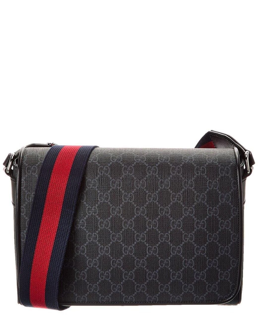 Gucci Gray Gg Supreme Canvas & Leather Crossbody