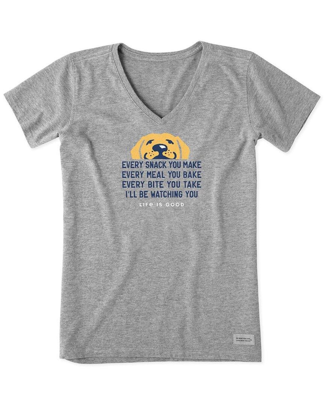 Life Is Good. Gray Crusher V-Neck T-Shirt