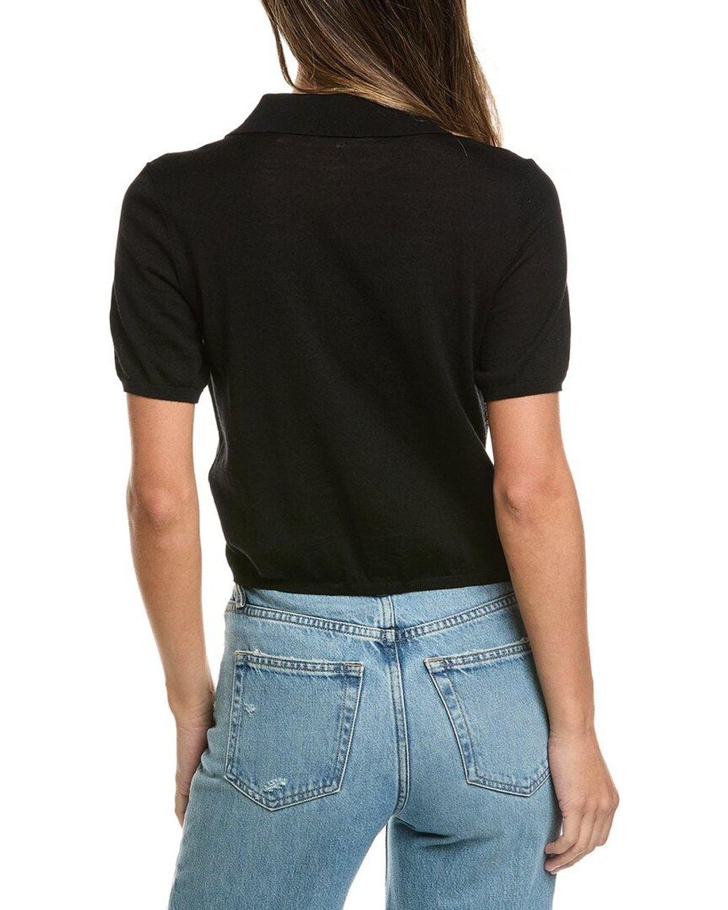 FRAME Black The Smart Wool Polo Shirt