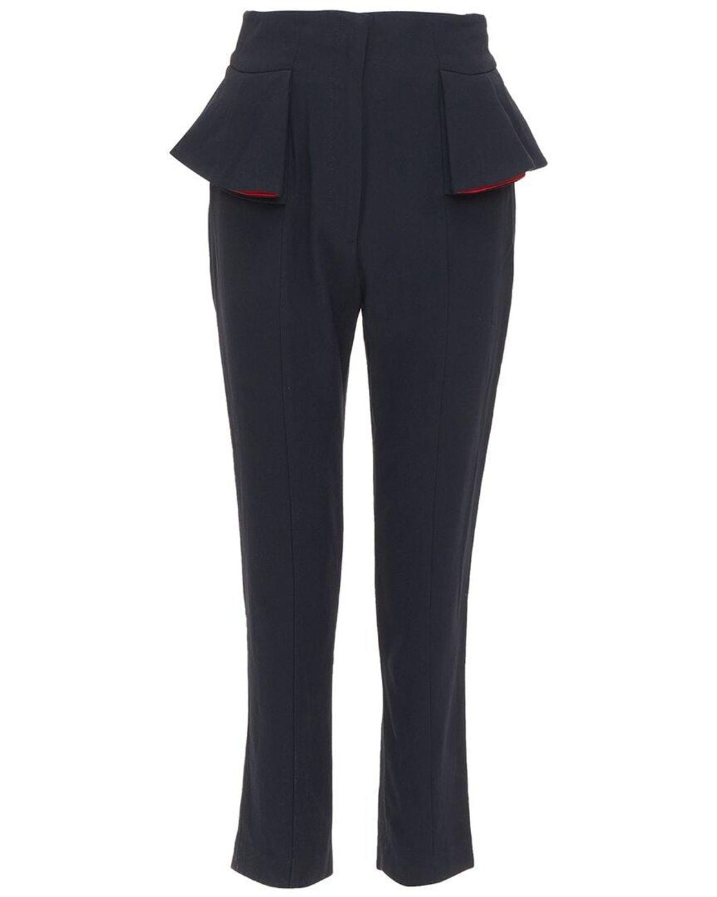 McQueen Blue Lined Peplum Cropped Trouser, Size It (Authentic Pre- Loved)