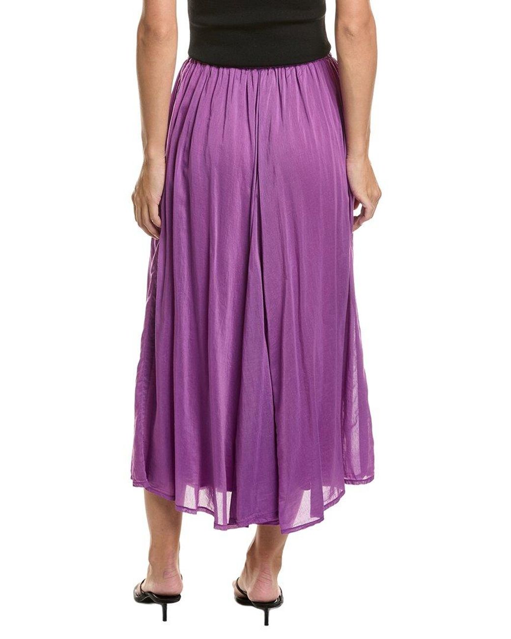 Forte_forte Purple Silk-Blend Midi Skirt