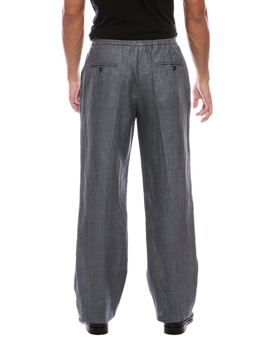 Isaia Black Linen Pant for men