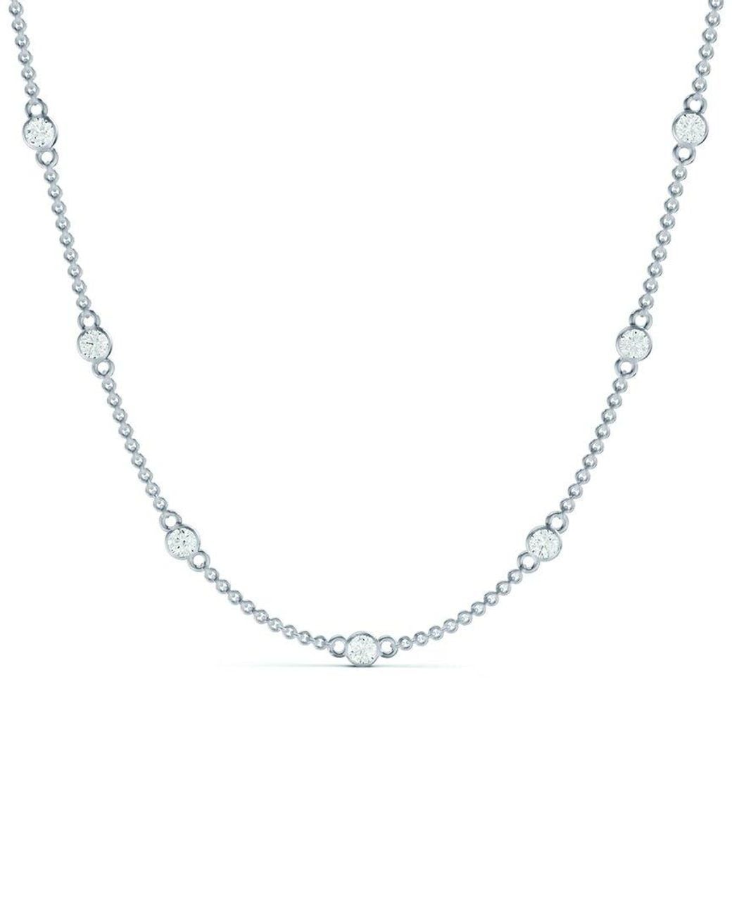 Lab Grown Diamonds Metallic 14K 4.00 Ct. Tw. Lab-Grown Diamond Station Necklace