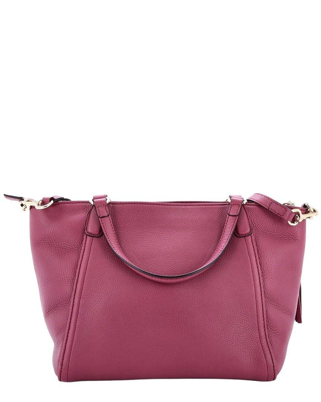 Gucci Purple Leather Soho Convertible Top Handle Bag Small (Authentic Pre-Loved)