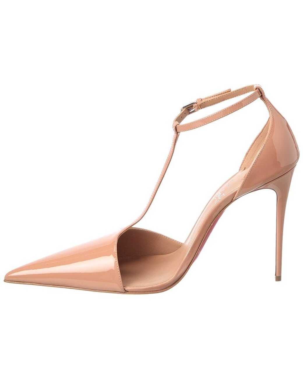 Christian Louboutin Pink Logo Leather Pump