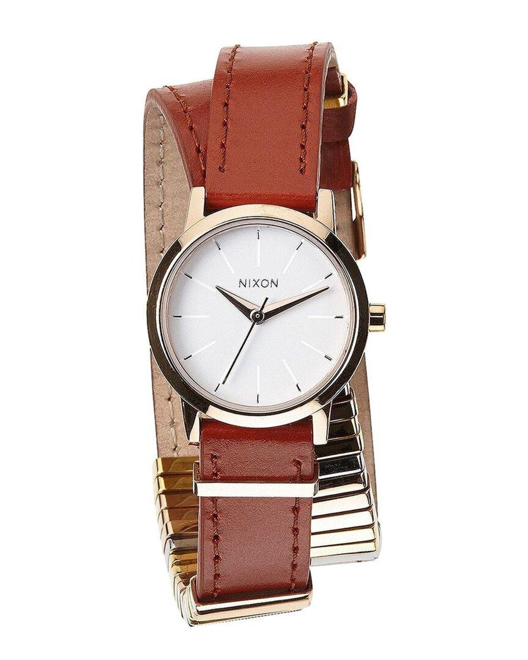 Nixon Leather Watch in Red Lyst UK