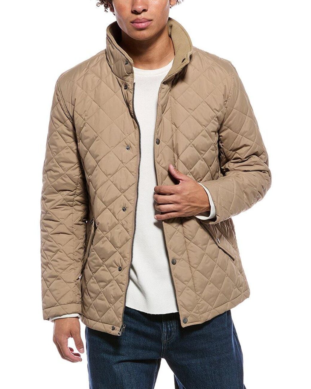 Cole Haan Natural Quilted Barn Jacket for men
