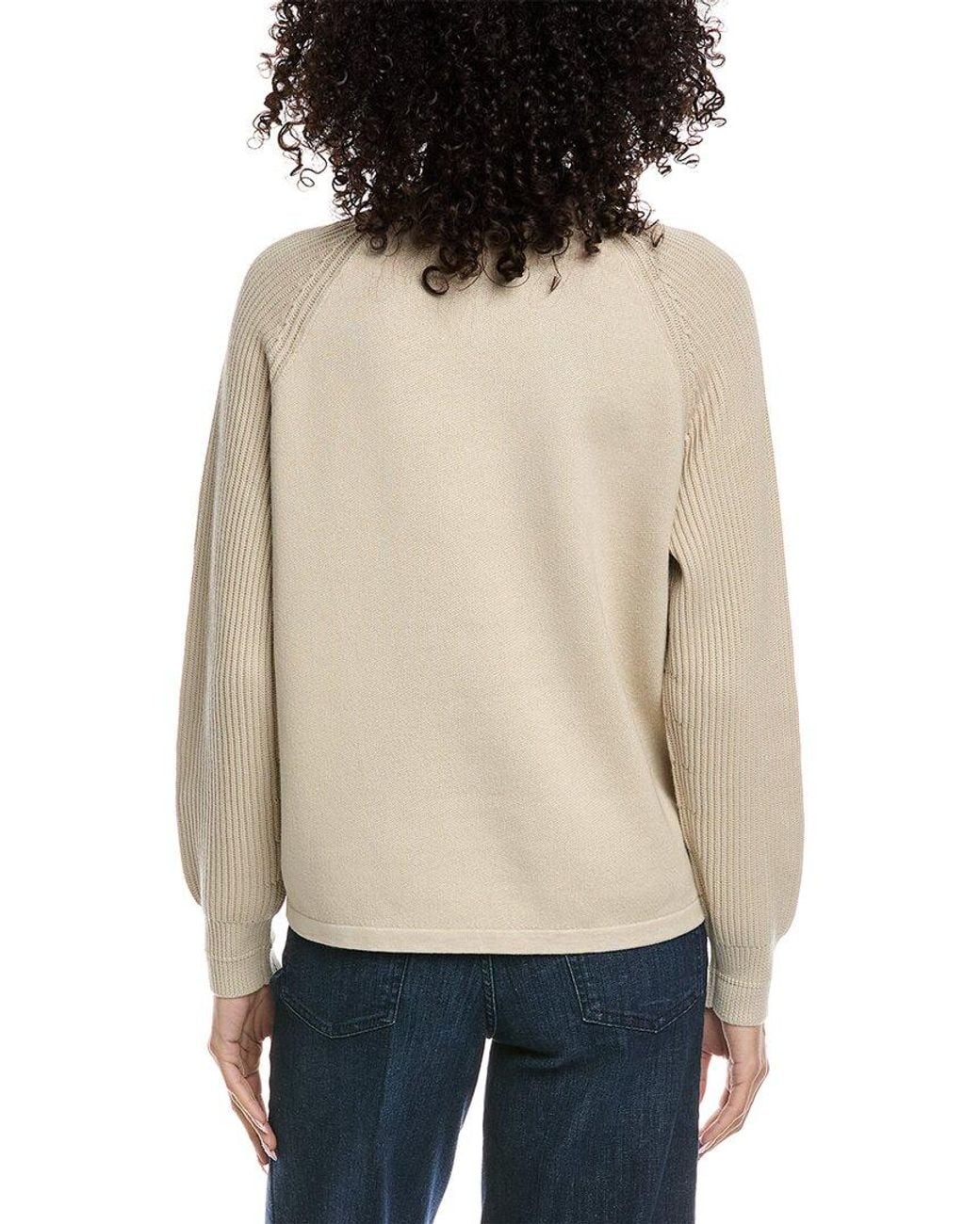 Vince Natural Ribbed Raglan Sweater