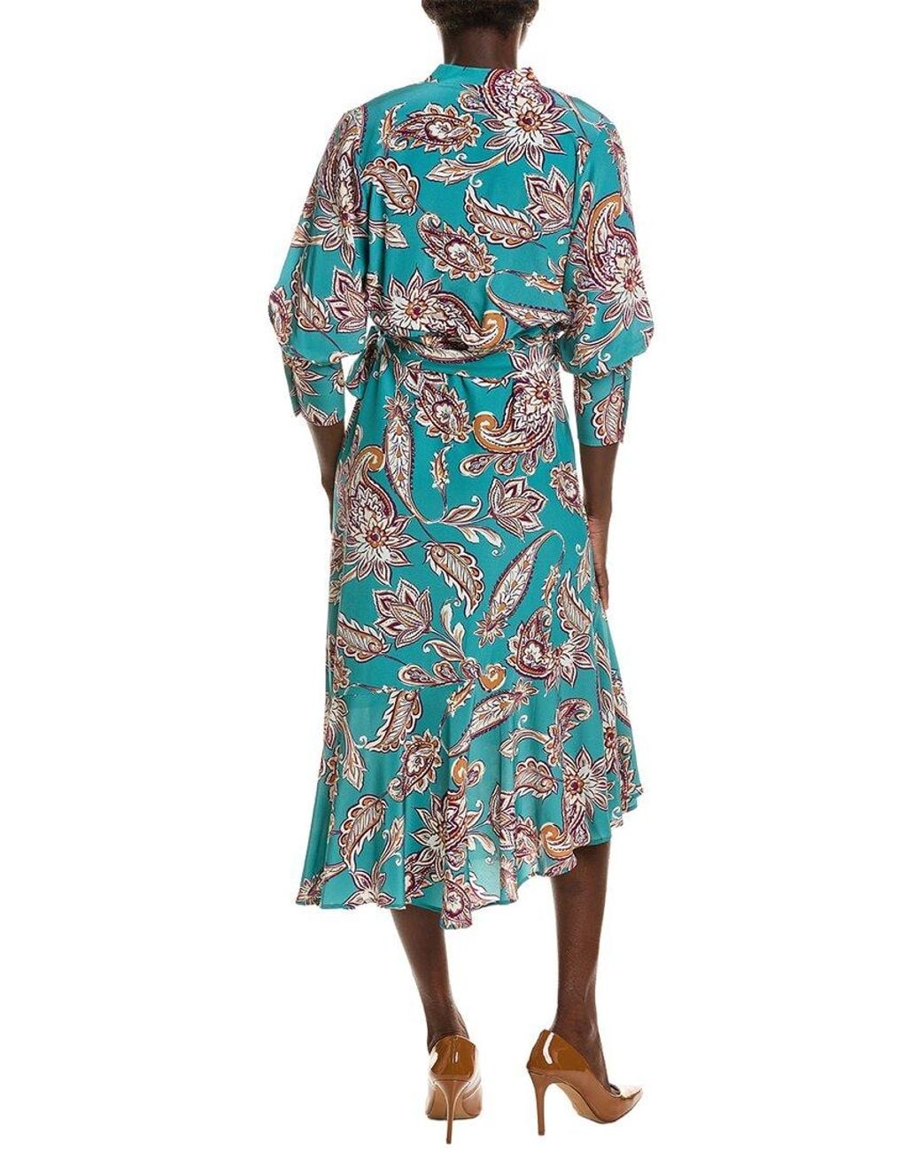 tyler boe Blue Jules Silk Wrap Dress