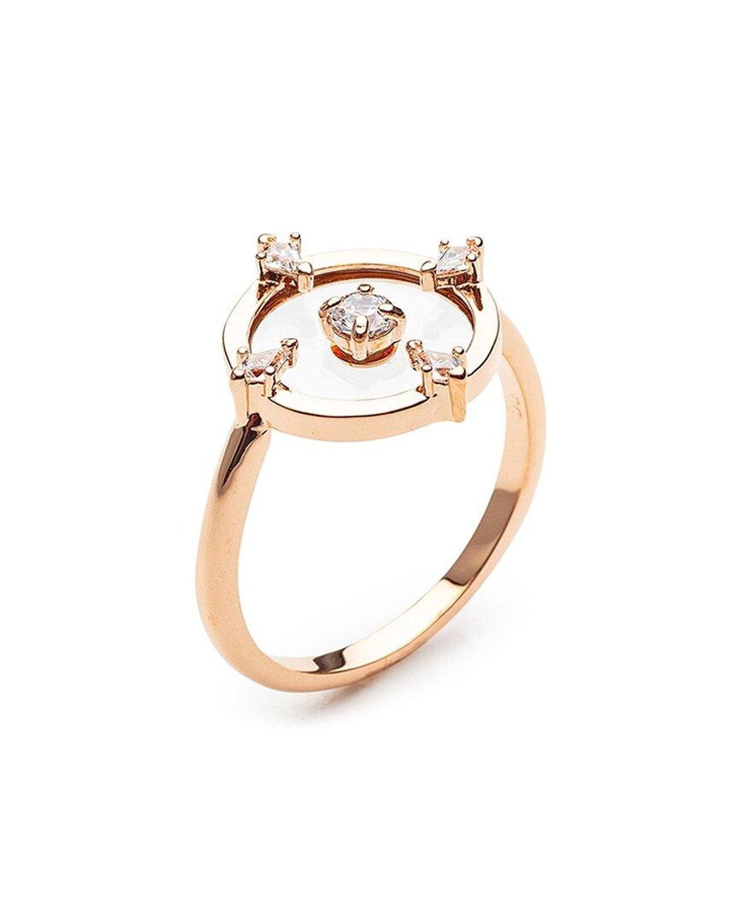 Swarovski Crystal North Rose Gold Plated Ring in White | Lyst