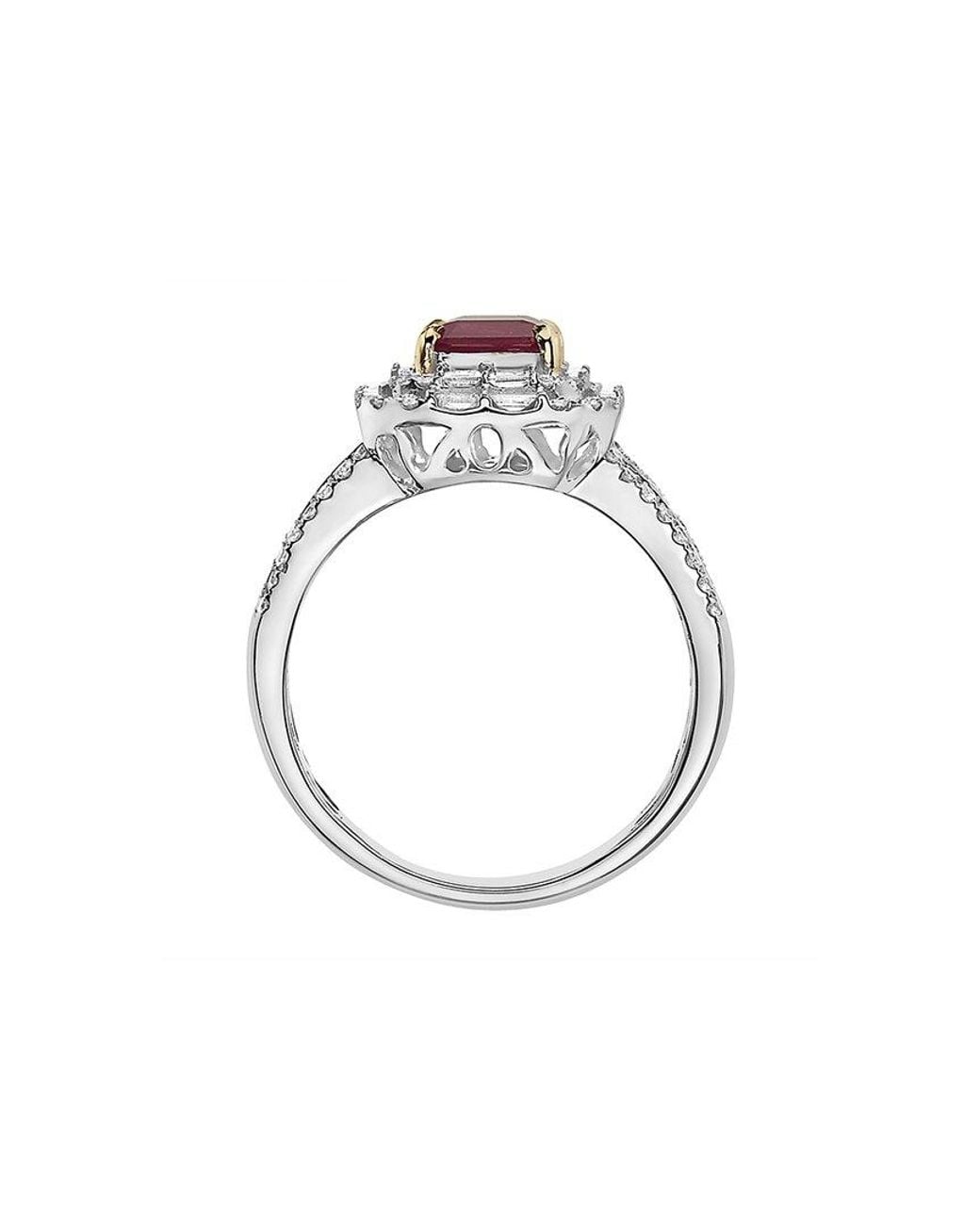 Effy Fine Jewelry White 14K 3.60 Ct. Tw. Diamond & Ruby Ring