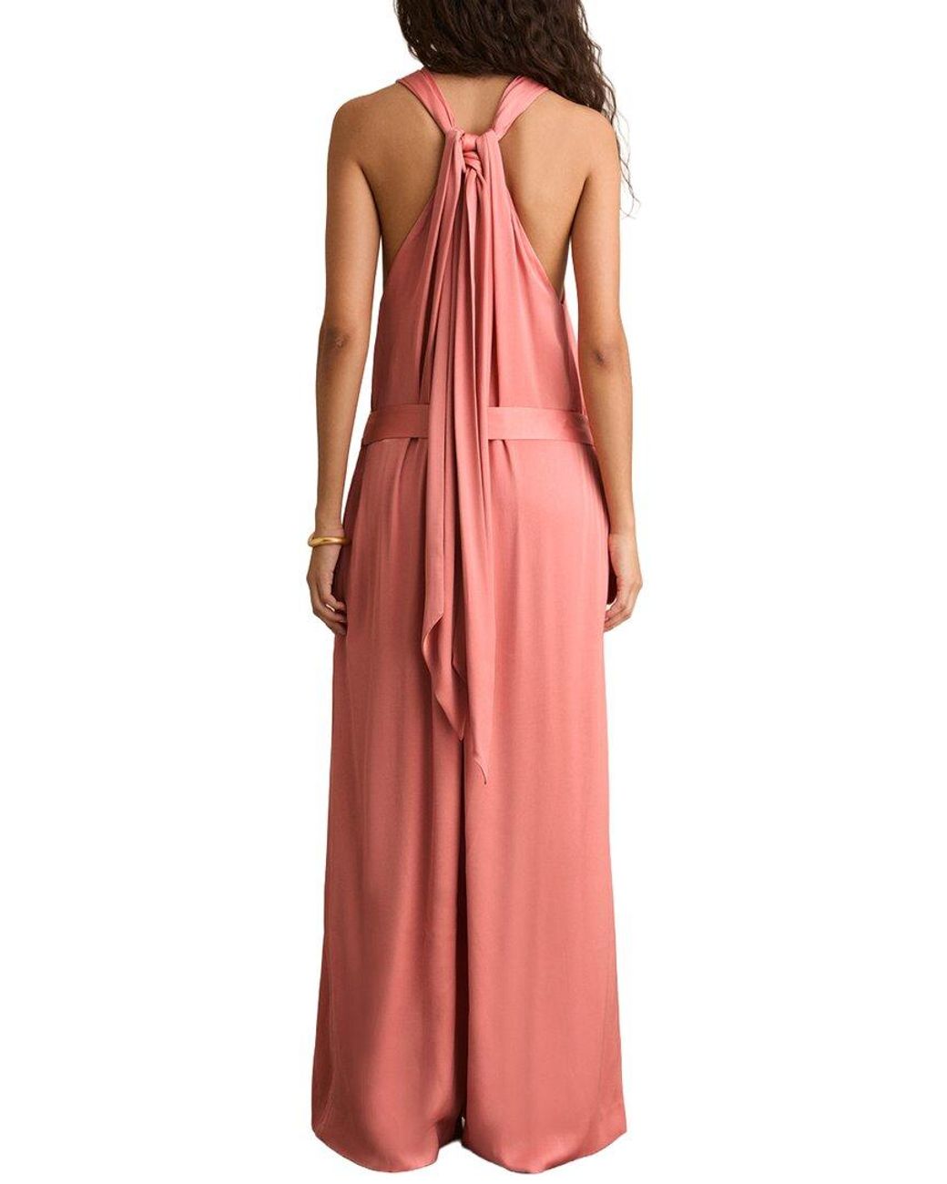Reiss Red Rosin Draped Occasion Jumpsuit