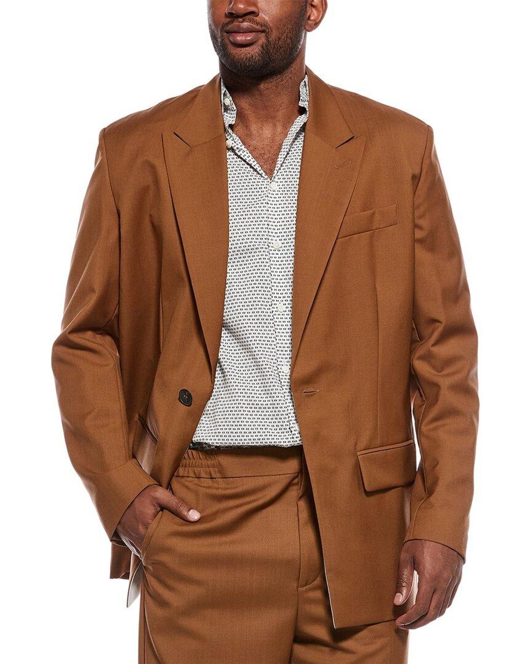 Valentino Brown Wool & Mohair-Blend Blazer for men