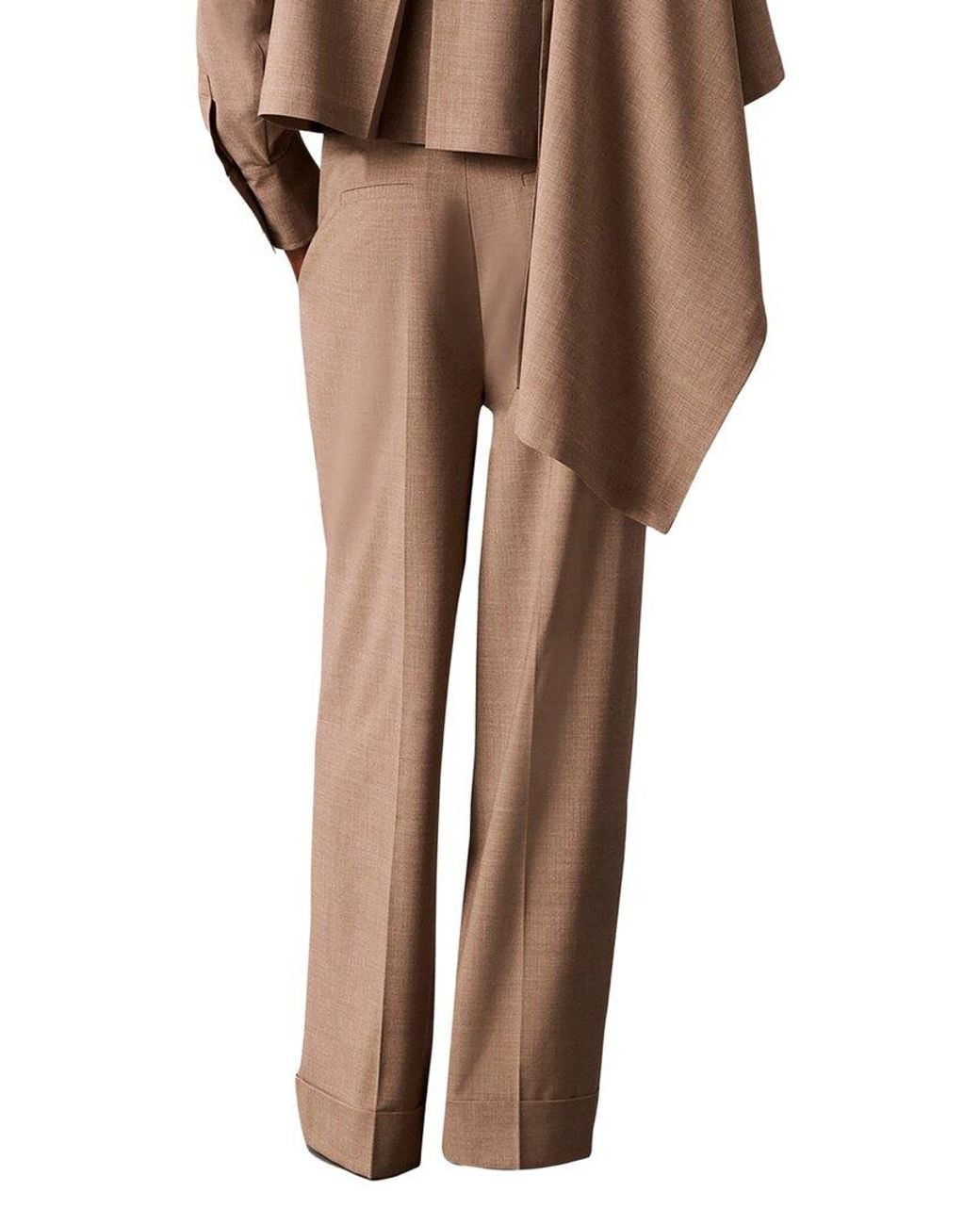 Calvin Klein Natural Fly Front Cuffed Wide Leg Pant