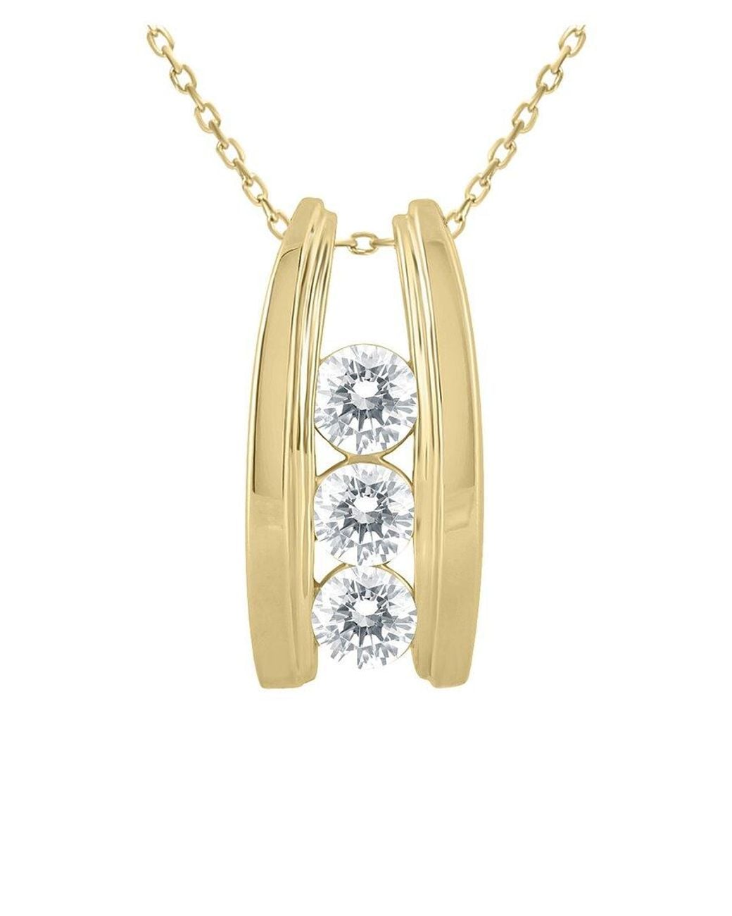 Diamond Select Cuts Metallic 14k 0.96 Ct. Tw. Diamond Necklace