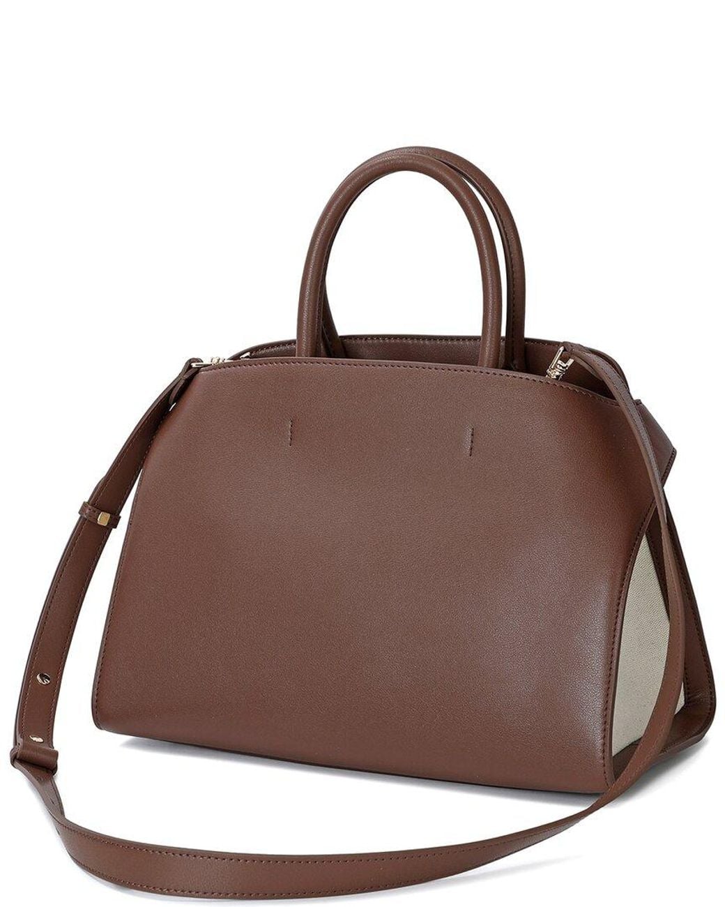 Tiffany & Fred Paris Metallic Canvas & Leather Satchel