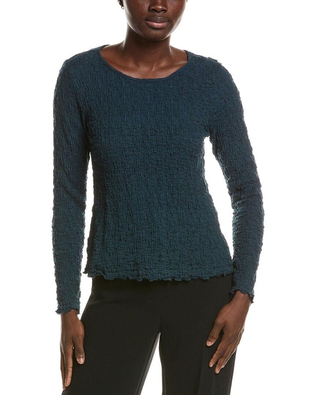 Eileen Fisher Blue Round Neck Top