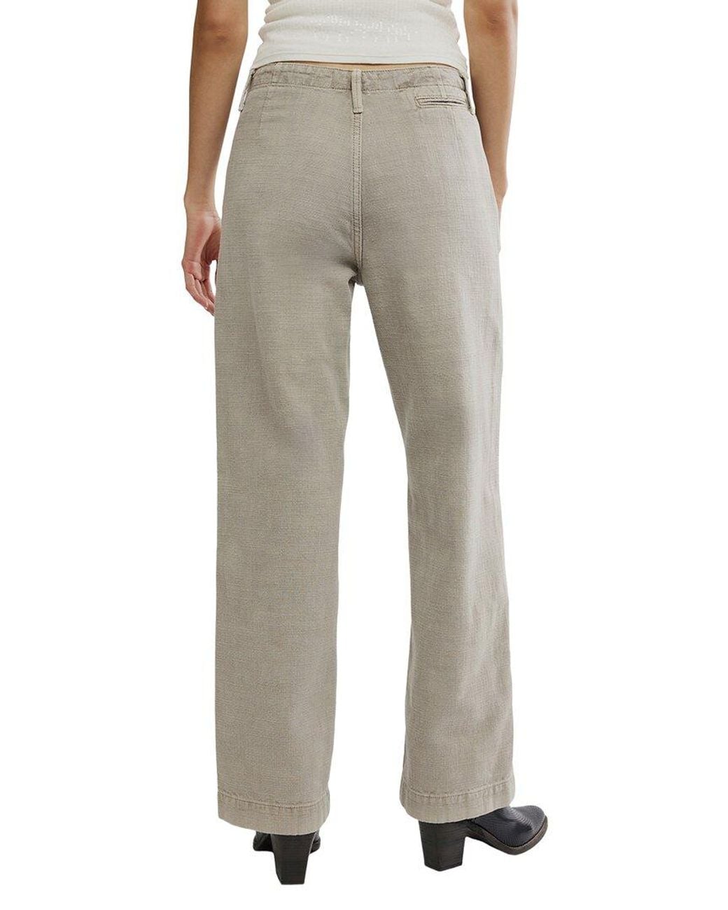 Free People Gray East Side Denim Straight Leg Jean
