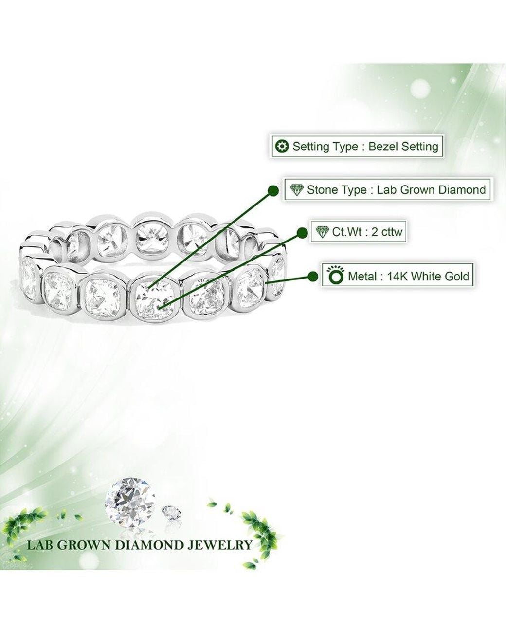 Amairah White 14K 2.00 Ct. Tw. Lab-Grown Diamond Eternity Ring