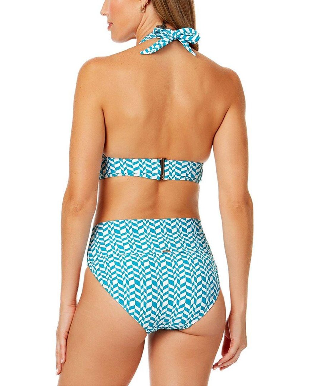 Anne Cole Blue Marilyn Halter Top