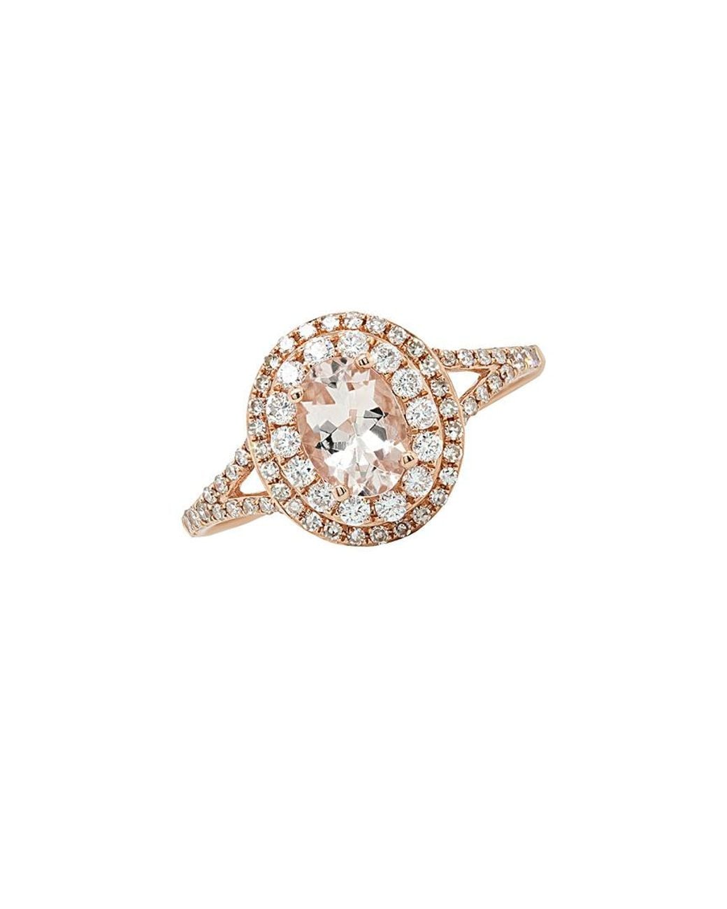 Diana M White Fine Jewelry 14K Rose 1.13 Ct. Tw. Diamond & Marganet Ring