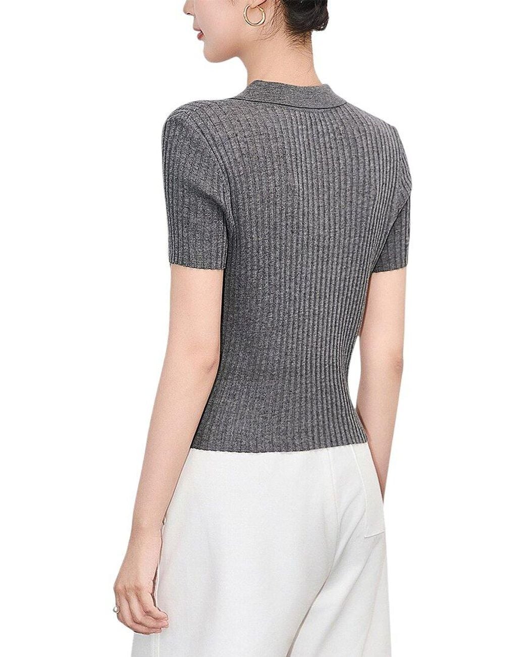 WLZD Gray Linen-Blend T-Shirt