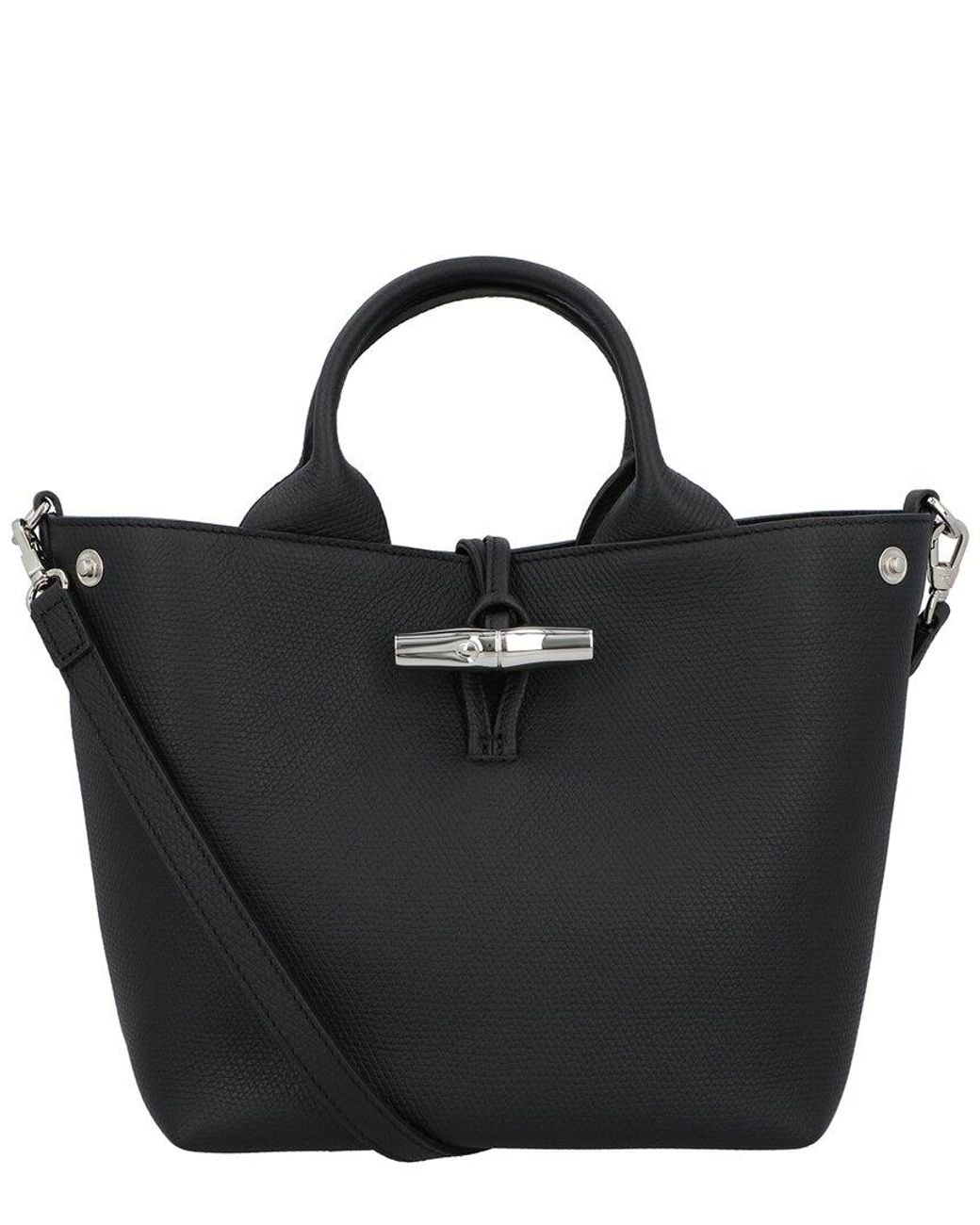 Longchamp Black Le Roseau Small Handbag