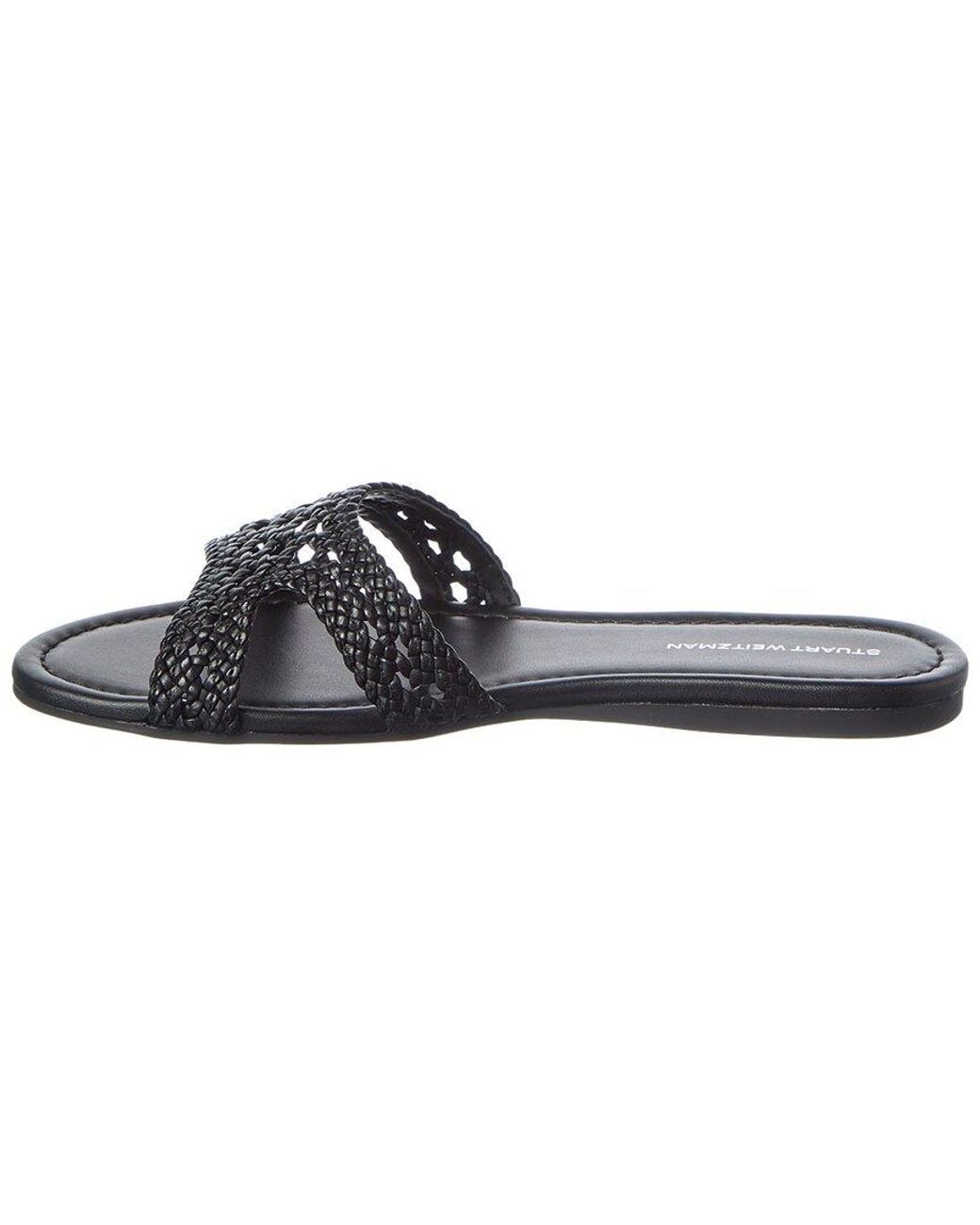Stuart Weitzman Black Briar Leather Sandal