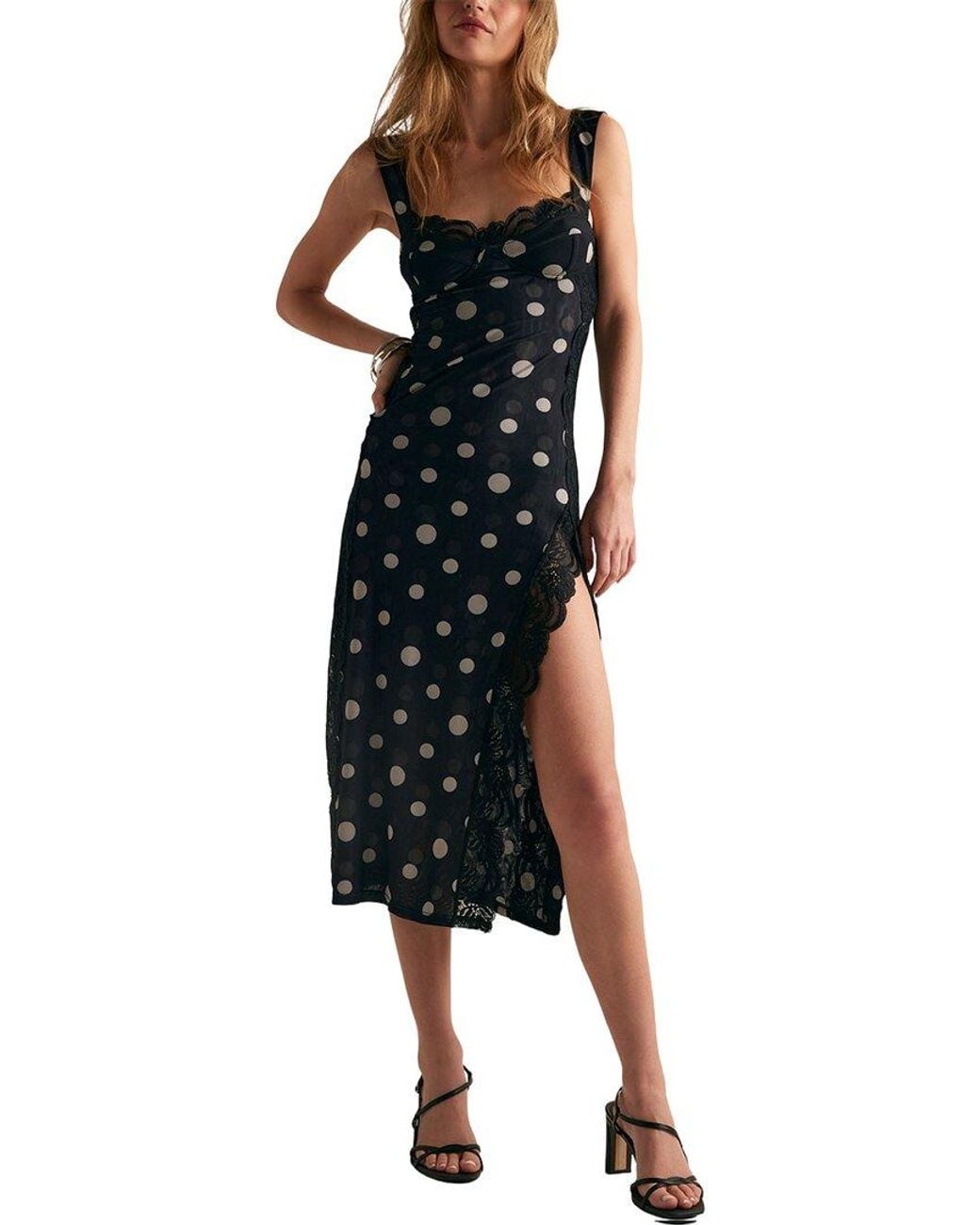 Free People Black Not Your Baby Midi Dress