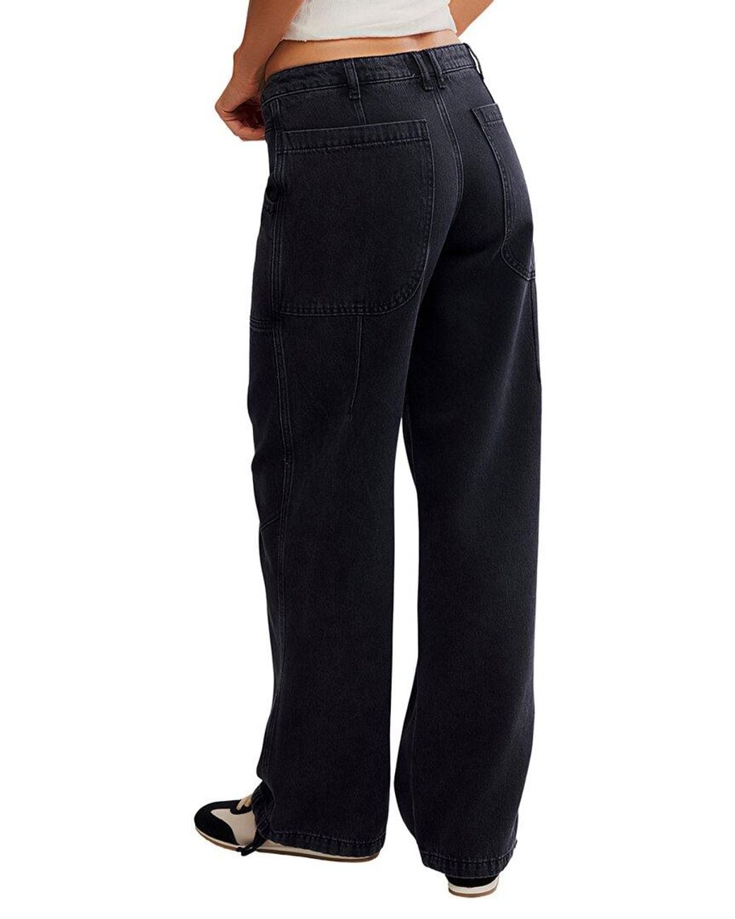 Free People Blue Love Language Pull Straight Leg Jean