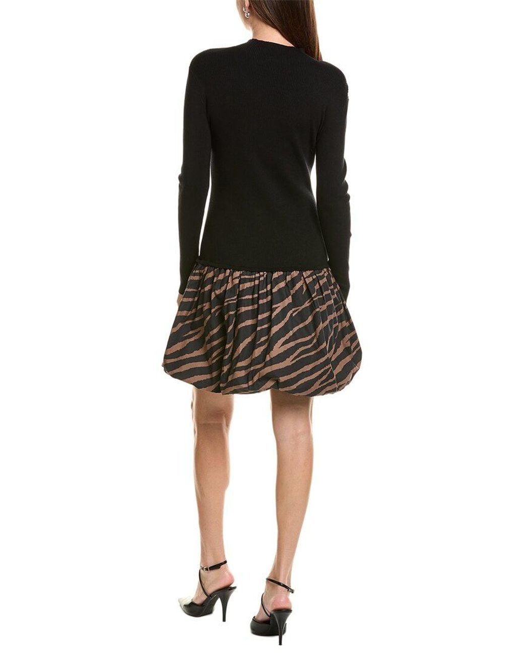 Ellen Tracy Black Twofer Bubble Skirt Dress