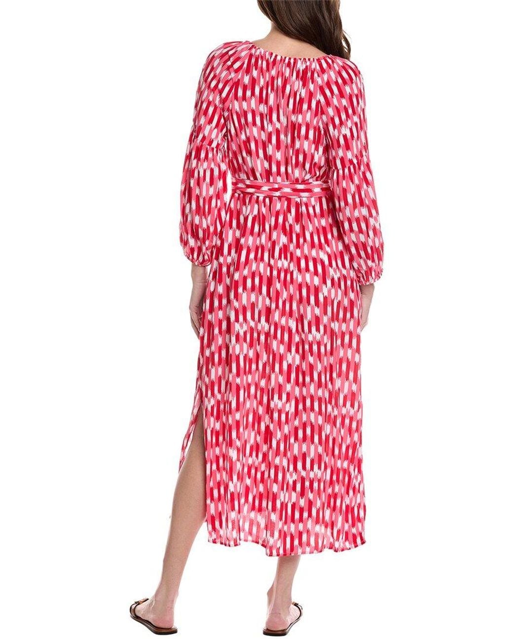 Tommy Bahama Pink Ikat Stripe Midi Dress