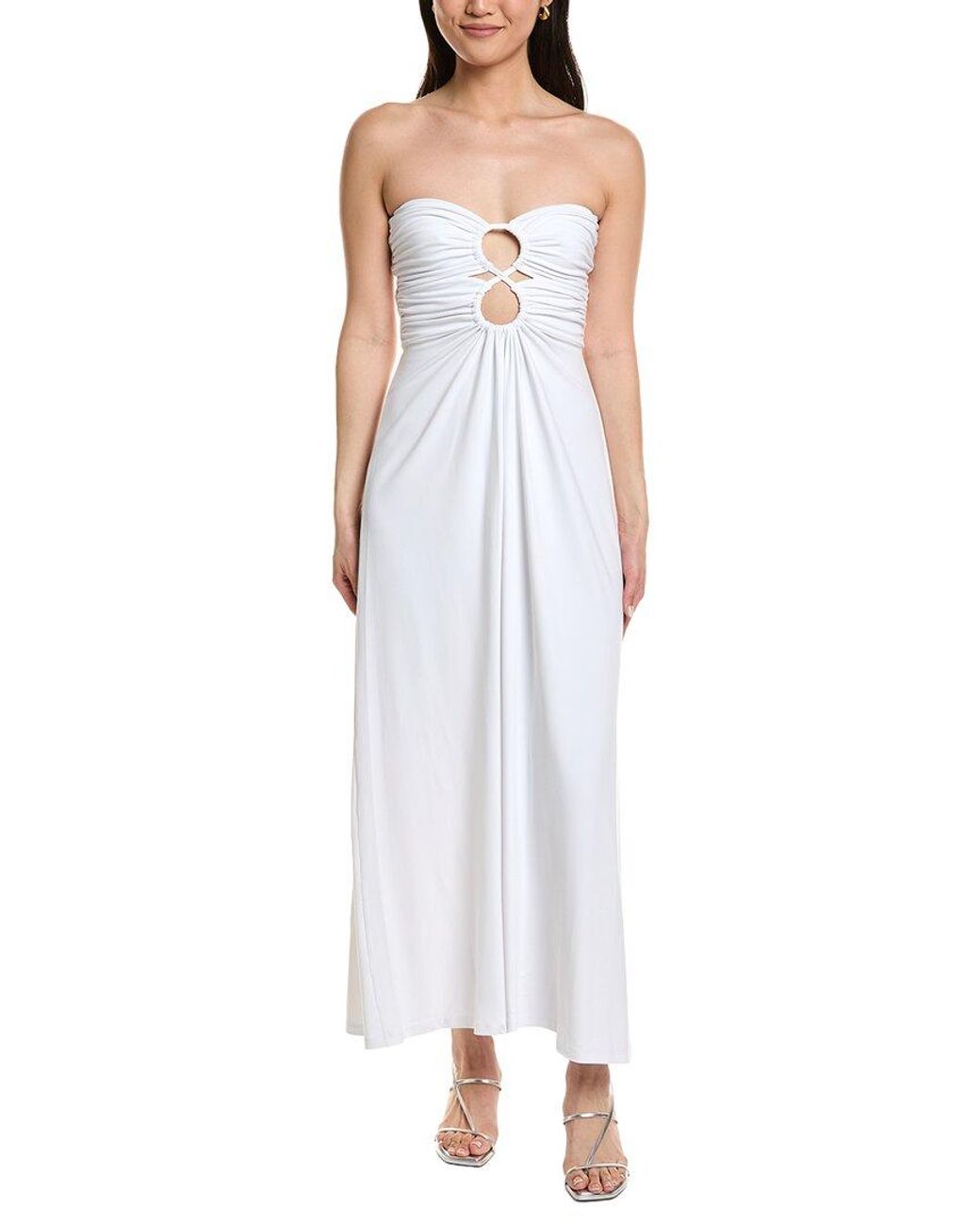 Susana Monaco White Circle Front Maxi Dress