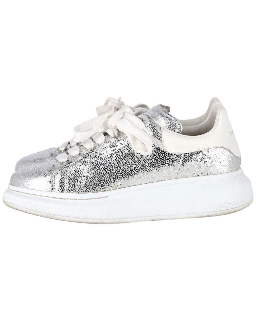 McQueen Gray Leather Oversized Sneaker (Authentic Pre-Loved)