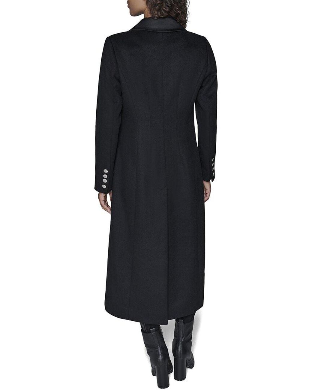 Karl Lagerfeld Black Wool-Blend Coat