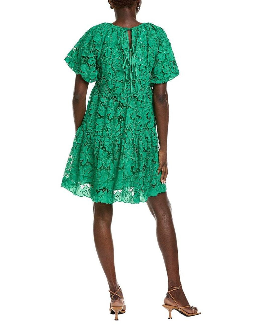 Endless Rose Green Sequins Tiered Mini Dress