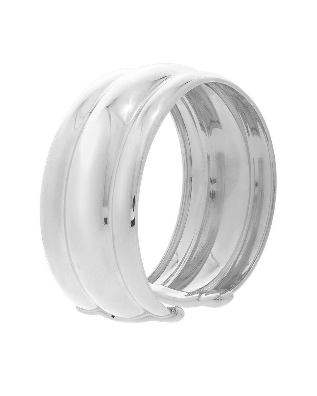 Italian Silver White Cuff Bracelet