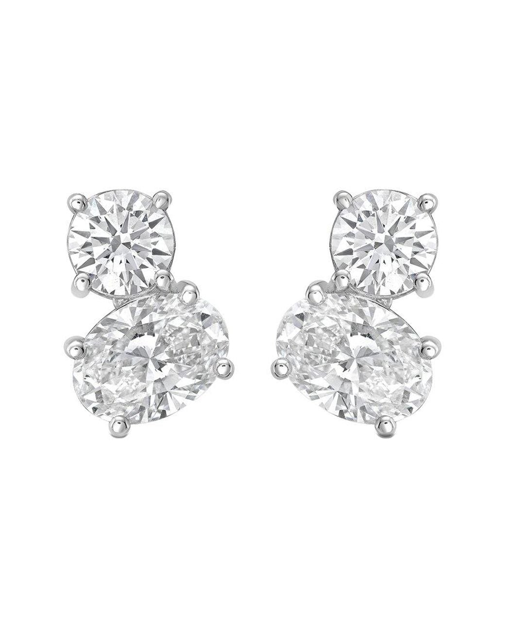 Diana M Metallic Diana M. 14K 5.00 Ct. Tw. Lab-Grown Diamond Two-Stone Earrings
