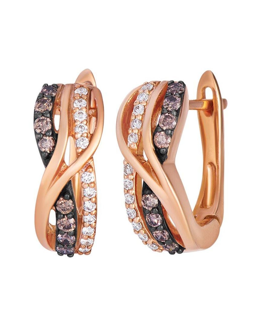 Le Vian White Chocolate Diamonds 14K Rose 0.37 Ct. Tw. Diamond Huggie Earrings