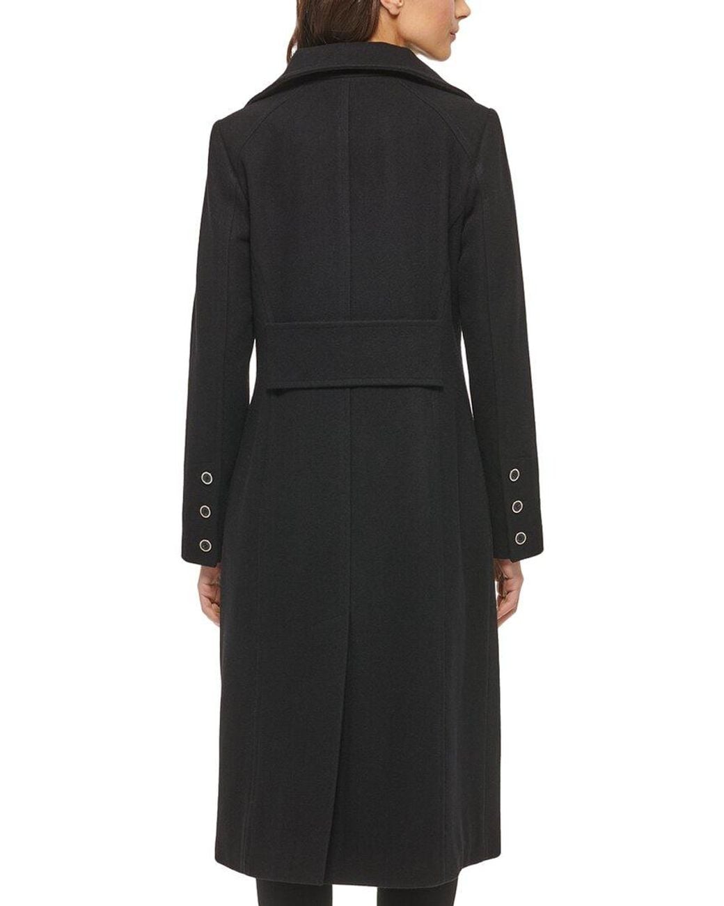 Kenneth Cole Black Wool-Blend Coat